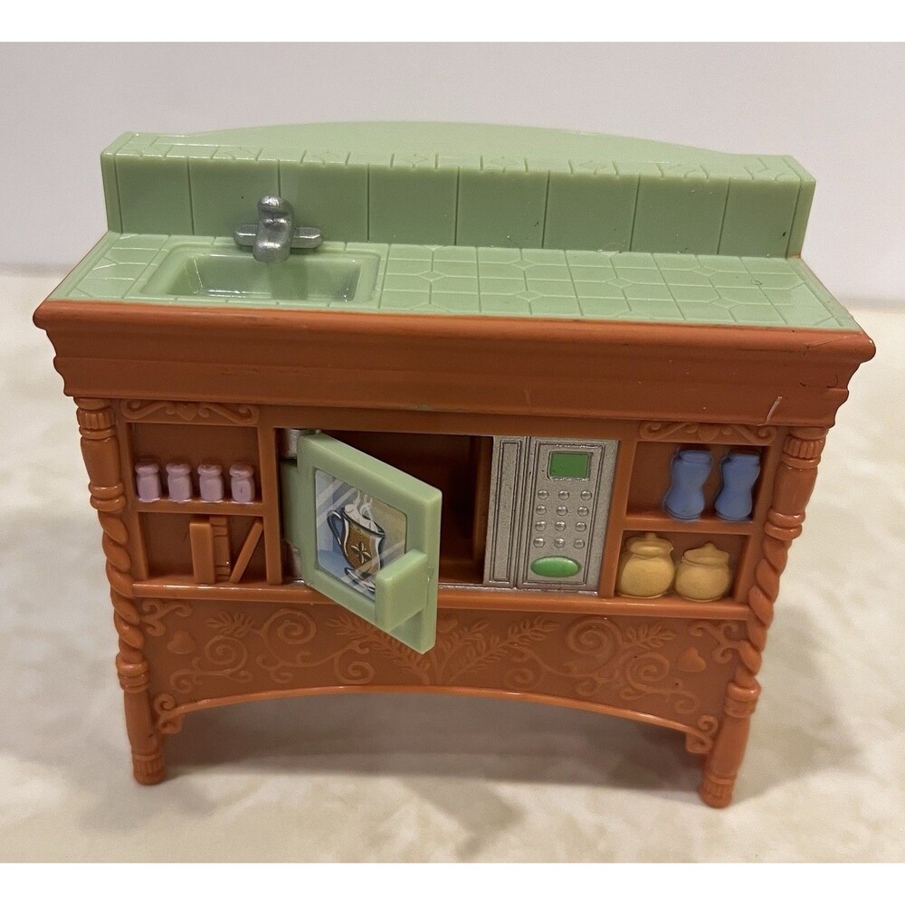 Vtg FISHER PRICE LOVING FAMILY DOLLHOUSE FURNITURE 2004 2006 6 Pcs VGUC Sink Bed - Picture 11 of 15